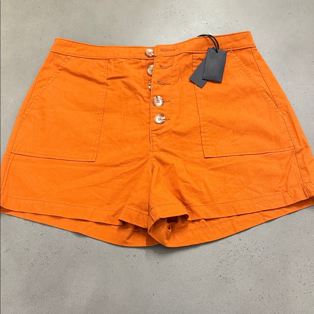 Blank NYC Orange Button-Up Women's Shorts